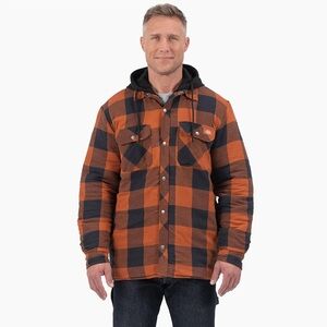 Dickies Men's Water Repellent Flannel Hooded Jacket size X-Large